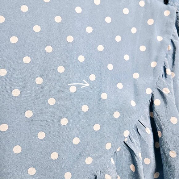 Realisation Par Alexandra Blue Polka‎ Dot Wrap Mini Dress Size M - Picture 10 of 13